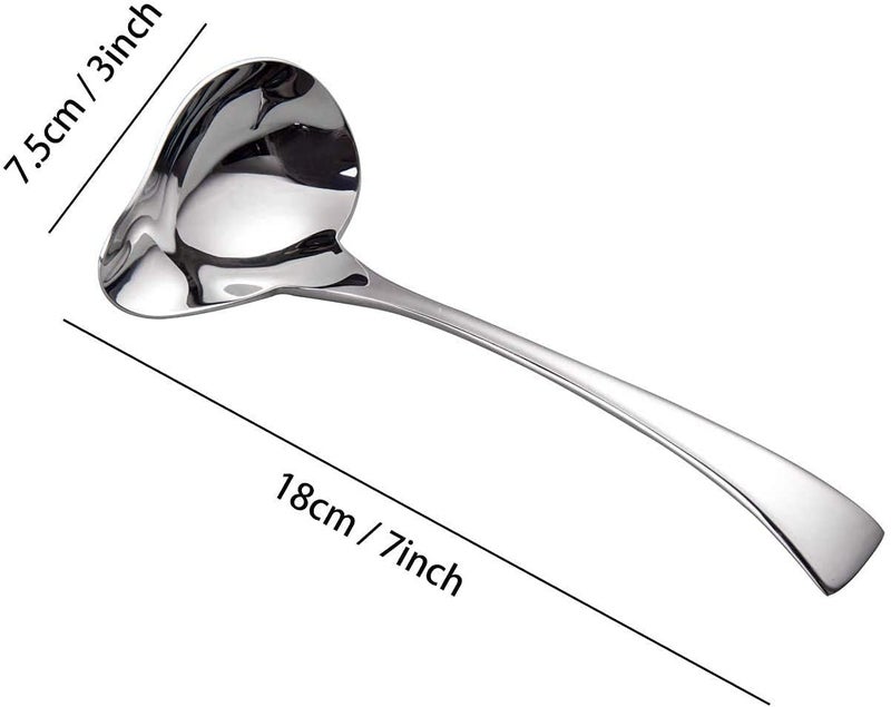 IMEEA Gravy Spoon Mini Gravy Ladle Drizzle Spoon 18/10 Stainless Steel Small Ladle for Sauce Serving, Set of 2 - Image 4